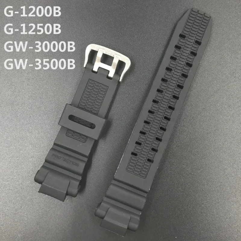 Silicone Rubber Strap for Casio W-3500B/GW-3000B/GW-2000 G-1200B G-1250B Men Diving Sports Replace Watch Bracelet Accessories