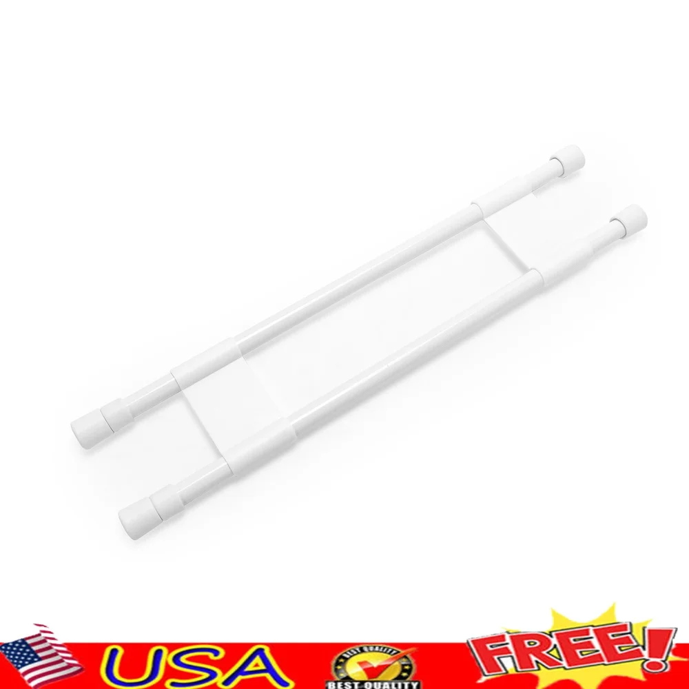 

Adjustable RV Refrigerator Double Bar Set Spring Loaded Extends 16 to 28 Inches Keeps Items in Place Travel