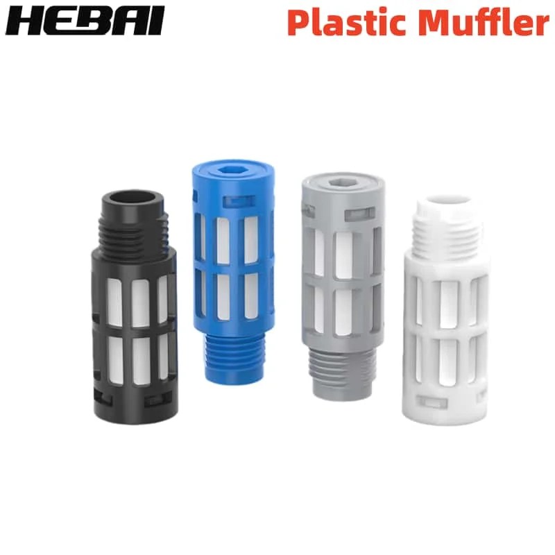 Hebai Pneumatic Muffler Quiet Plastic Air Muffler & Filter, 1/8