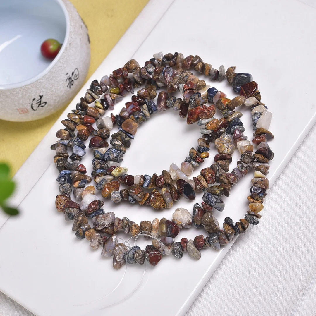 1string Natural Pietersite Semi-precious Gemstone Chips, diy bracelets made of perforated crushed stone, Pietersite chips beads