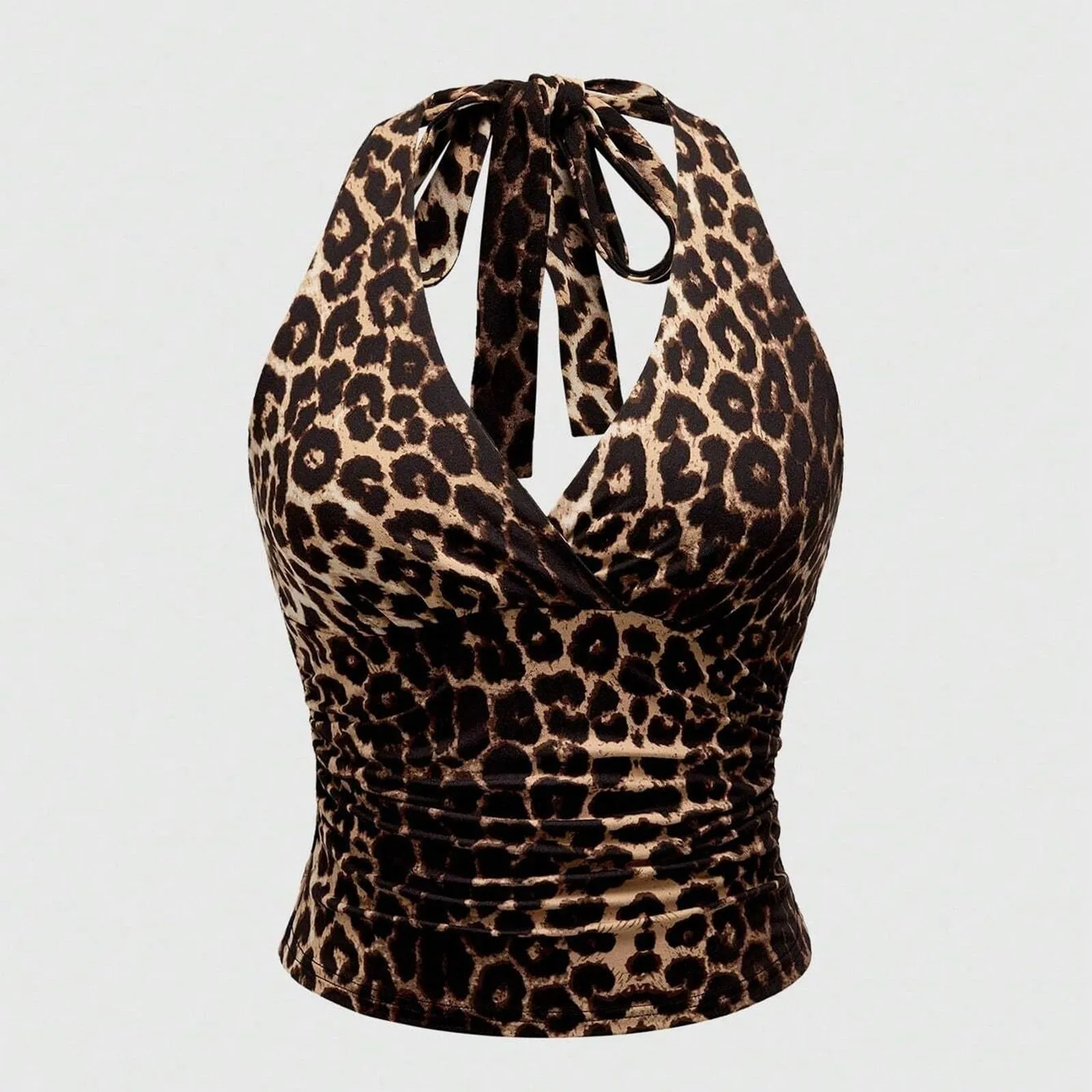 

Women's Y2K Retro Backless Hanging Neck Leopard Print Sleeveless Vest Fashion Sexy Tight Streetwear European Style Clothes
