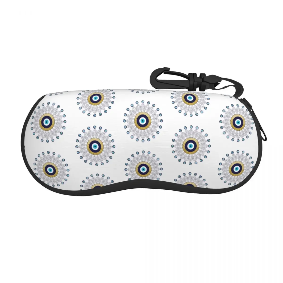 

Evil Eye Mandala In Gold And Blue Shell Eyeglasses Protector Cases Cute Sunglass Case Lucky Charm Amulet Glasses Bag