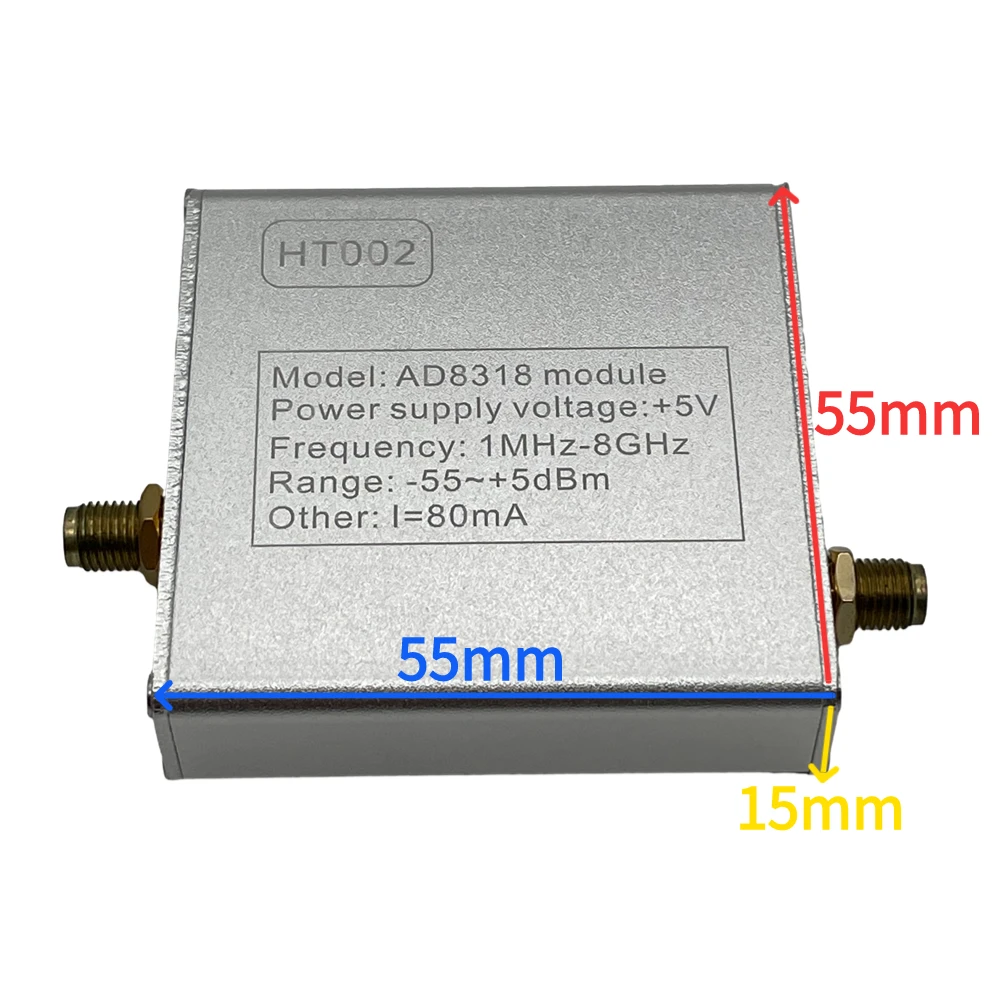 Rilevatore di tronchi HT002 (modulo AD8318 integrato) Intervallo dinamico 1M-8GHz -55dBm~+5dBm, controllo AGC ALC, misura RSSI, misuratore di potenza