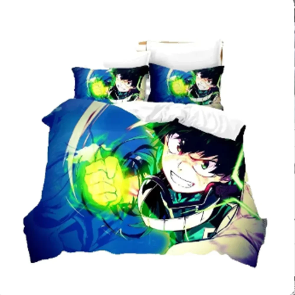 Juego de cama de Anime nuevo My Hero Academy, juego de funda nórdica con personajes de Anime, juego de cama de edredón 3D, tamaño Queen King, textiles para el hogar para niños