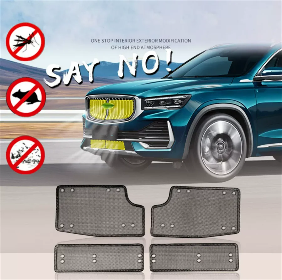 

For Geely Monjaro 2021 2022 2023 Exterior Accessories Mesh Grille Grill Insert Net Anti-mosquito Dust Cover Trim