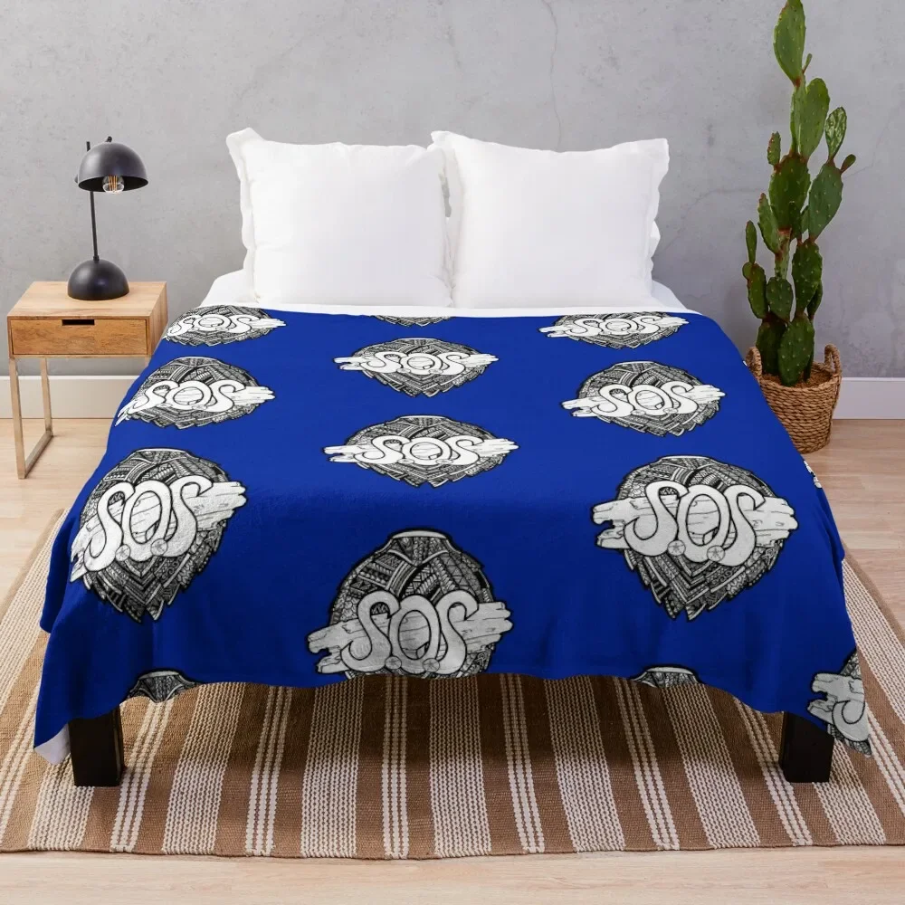 

SOS Driftwood on Tribal Sea Turtle Shell Throw Blanket Portable Lightweight Blanket for Travel Camping