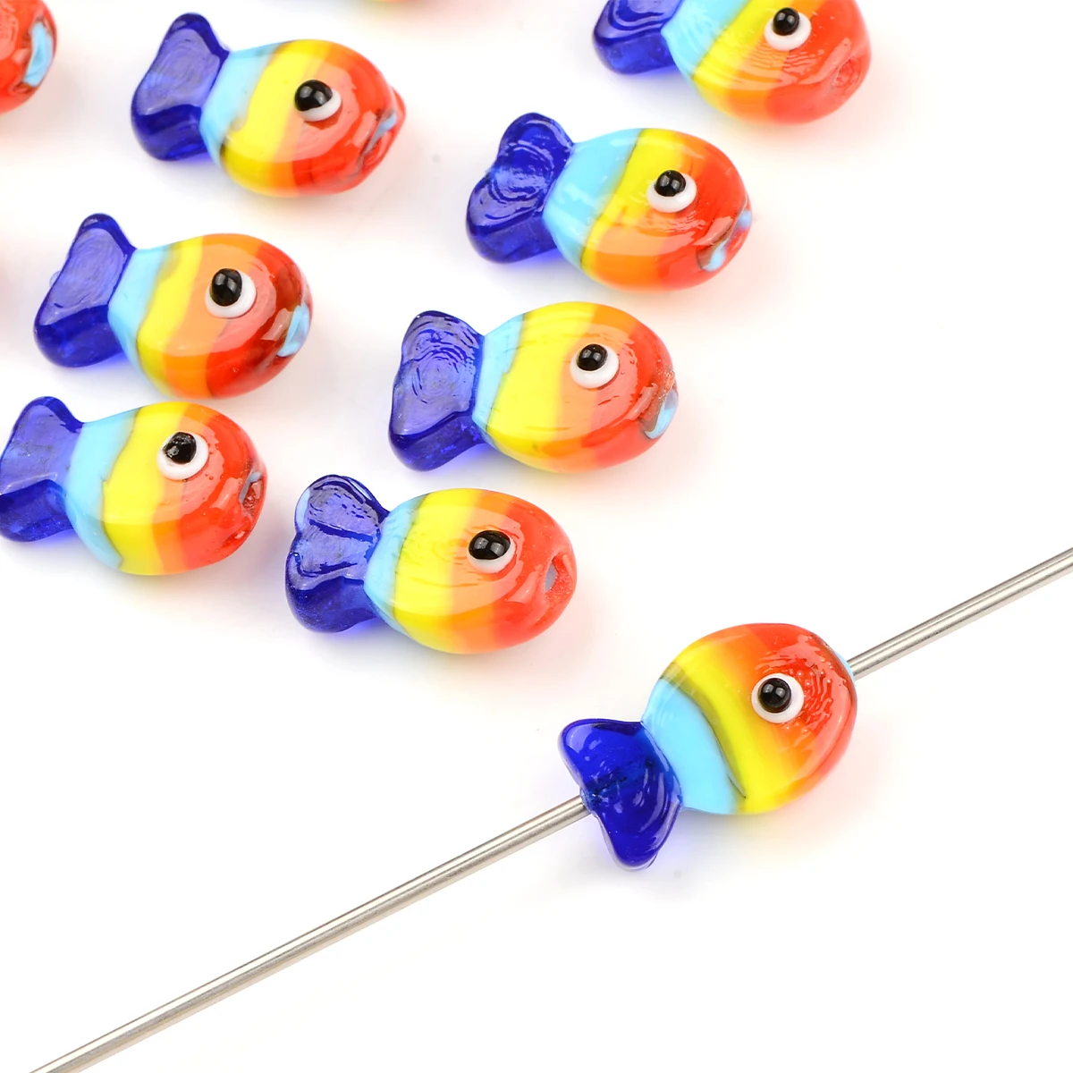 5 stücke kreative bunte Fisch Glasur Glasperlen für Schmuck machen DIY Schmuck Zubehör Charme Armband Halskette Perlen Kralen