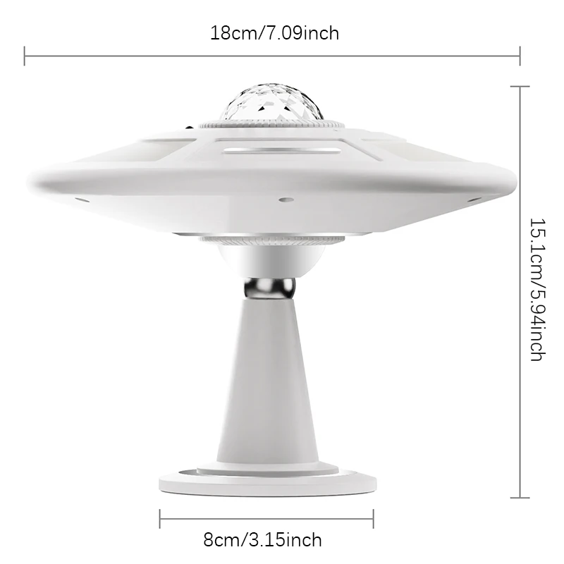 UFO Starry Night Projection Lamp – RGB Nebula Ambient Light with Remote Control, Timer, Magnetic Base for Home, Bedroom, Camping