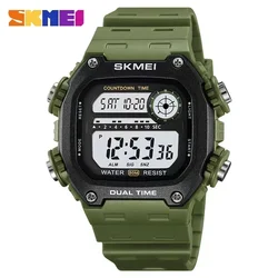 SKMEI 2126 Mens Fashion 5Bar Waterproof Stopwatch Wristwatch Alarm montre homme Back Light Dightal Countdown Sport Watches