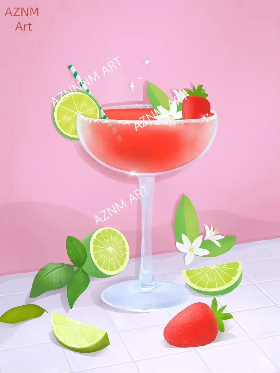 LeDrink Goblet Artwork Poster Prints Blue Cocktails Wine Canvas Painting Wall Picture for Living Room Home Decor Mural Cuadros
