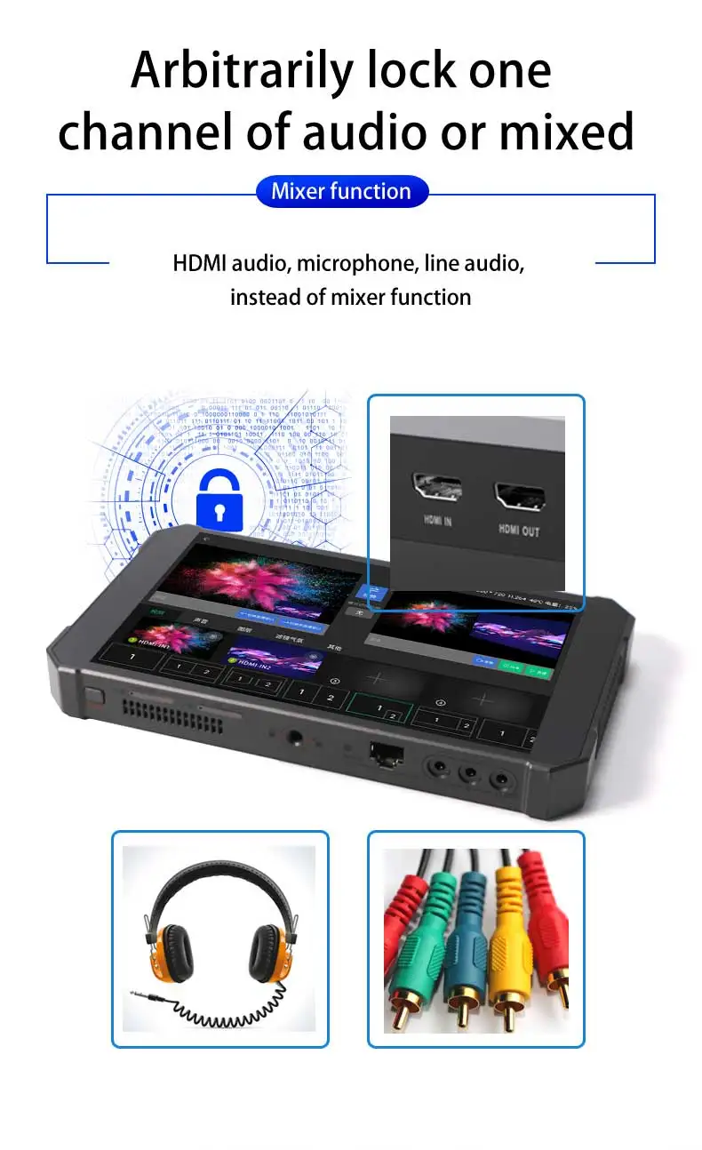 DIGICAST 4G 5G Gomix Video Switcher Broadcast & Streaming Integrated Video Mixer Switcher