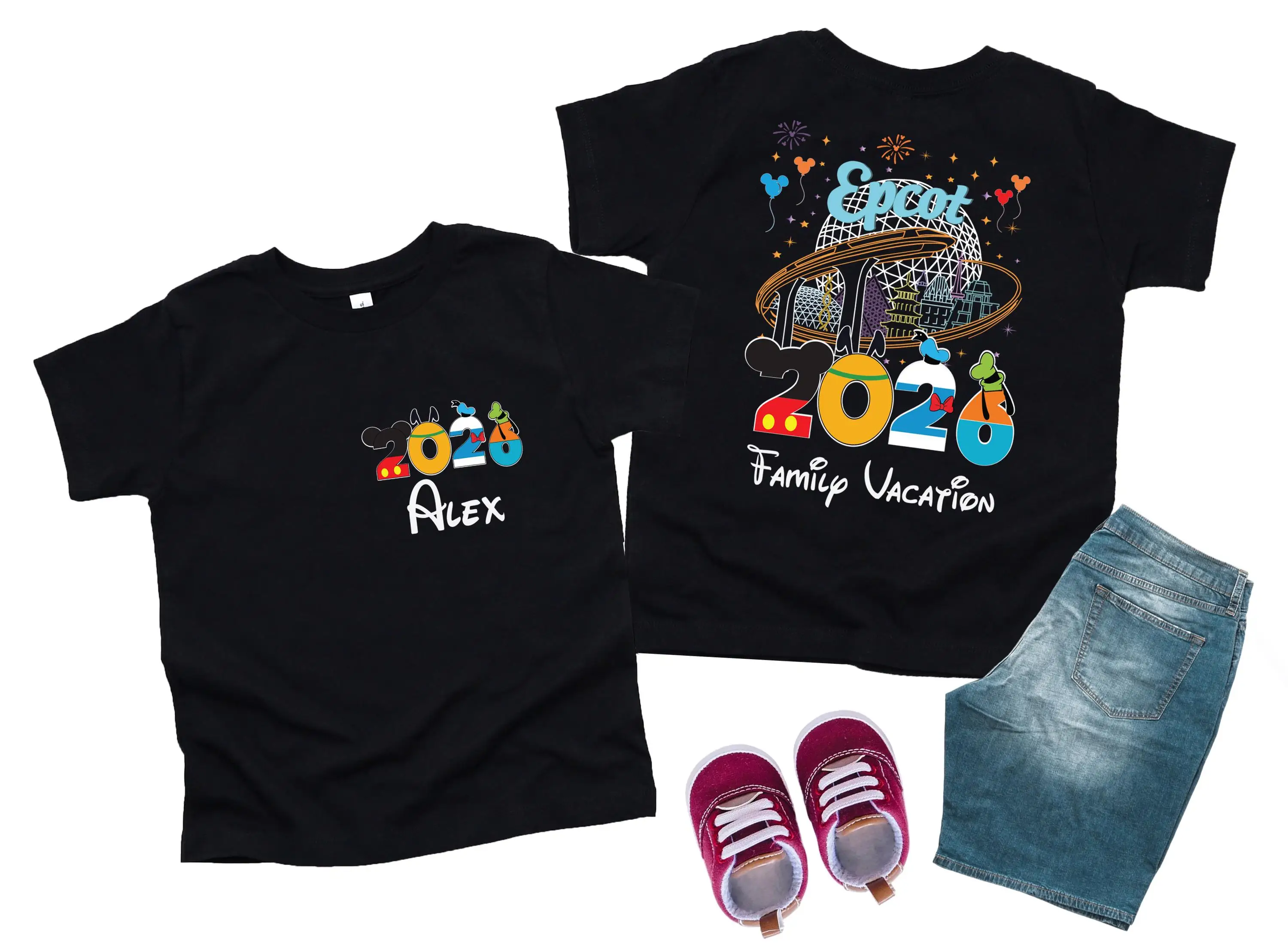 قمصان عائلة ديزني، تي شيرت رحلة عيد ميلاد الصبي ميكي لعام 2026، قميص قلعة ميني، تي شيرت Epokat، قميص عطلة عائلية