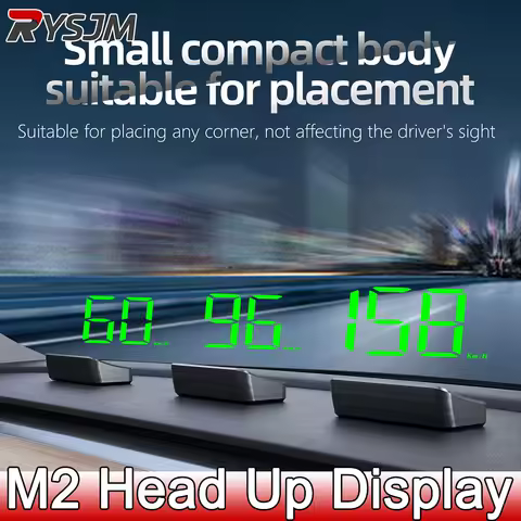 M2 헤드업 디스플레이 디지털 속도계 GPS HUD 플러그 앤 플레이, 모든 차량용 큰 폰트 KMH 앞유리 프로젝터, 자동차 액세서리