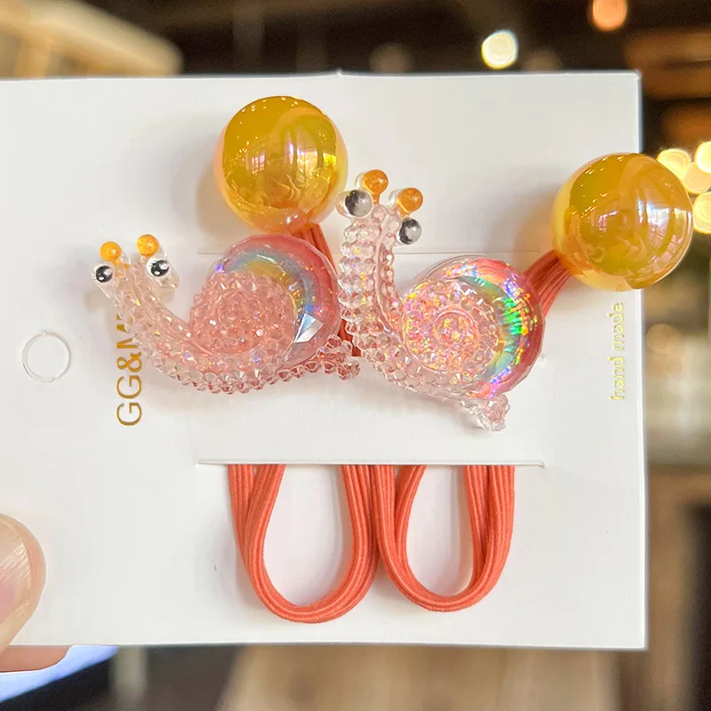 2 teile/satz Cartoon Eule Haar Seil für Mädchen Schnecke elastische Haarband Kaninchen haargummi mädchen niedlichen Marienkäfer Haar gummi Kinder Haarschmuck – Detail 10