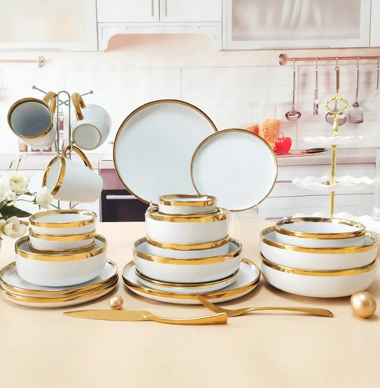 Porcelain Dinner Sets Homeware Ceramic Catering Serving Dishes Dinnerware  Luxury for Restaurant