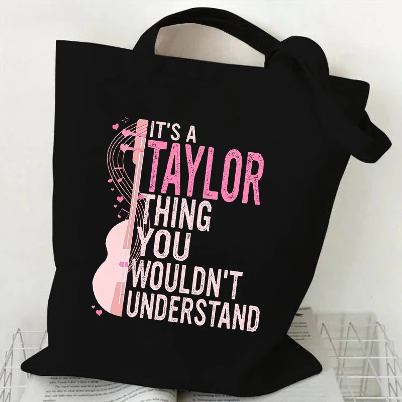 This Is Taylor Thing You Wouldn't Understand Guitar Canvas Bag Large Capacity Portable Storage Tote Bag Organizer Shopping Bags