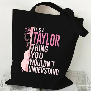 Esta é Taylor Coisa você não entenderia Bolsa de lona para guitarra Bolsa de armazenamento portátil de grande capacidade Bolsa organizadora de compras