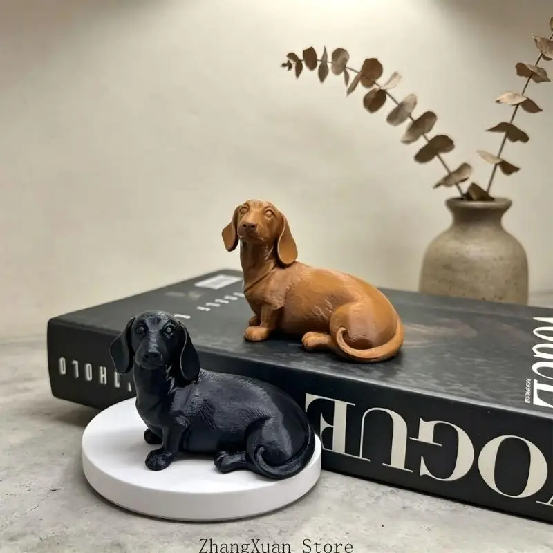 Hundefigur, Tierstatue, 3D-gedruckter Dackel, Skulptur, Ornament, Heimdekoration, 3XUF – Detail 7