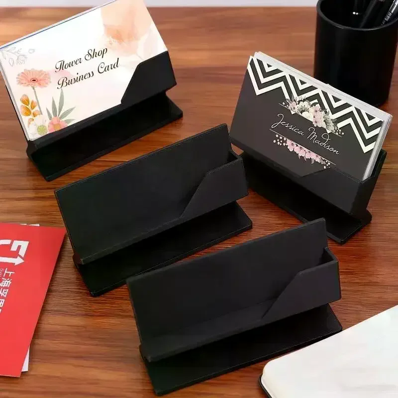 

1 шт. минималистичный держатель для визитных карточек, пластиковый настольный органайзер для хранения и демонстрации ваших карточек — подходит для любого размера