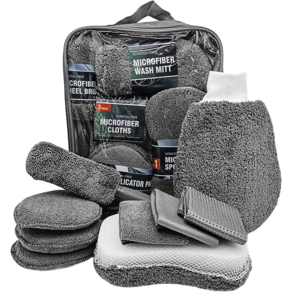 Набор для ухода за автомобилем Thorough, состоящий из салфеток из микрофибры премиум-класса и эффективных чистящих щеток для всех поверхностей