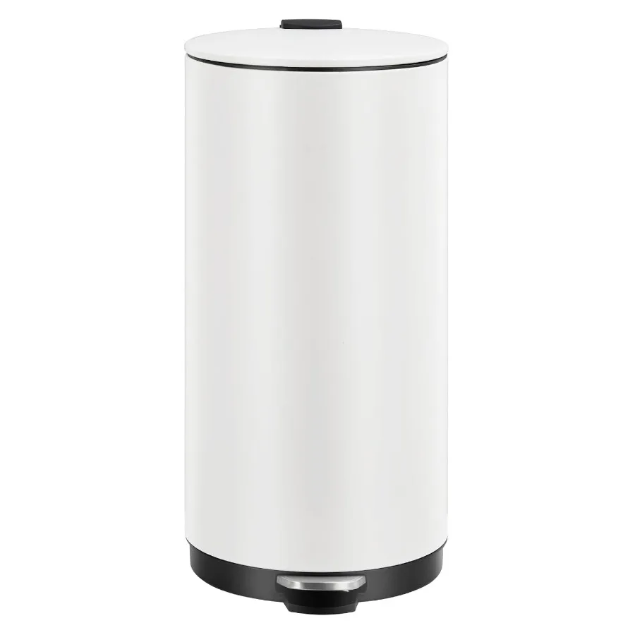 

Мусорное ведро из нержавеющей стали, 30 л (8 галлонов), круглое, с крышкой с плавным закрыванием, ножной педалью и съемным внутренним ведром — профессиональное качество