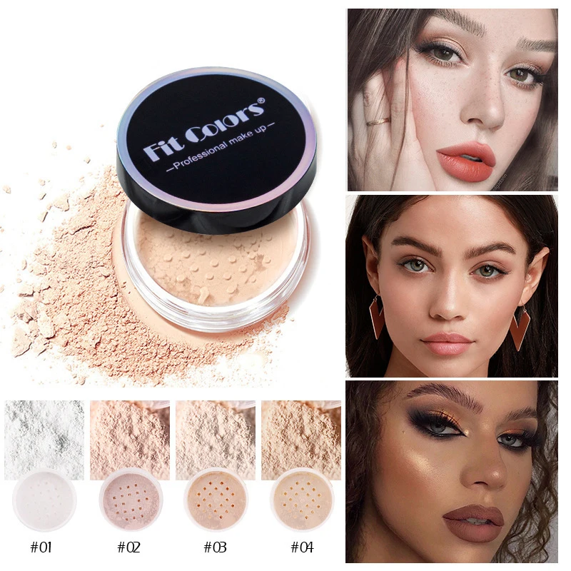 4 Color Loose Powder Makeup Concealer Face Powder Oil-control Long Lasting Waterproof Matte Light Nude Translucent Powder Makeup