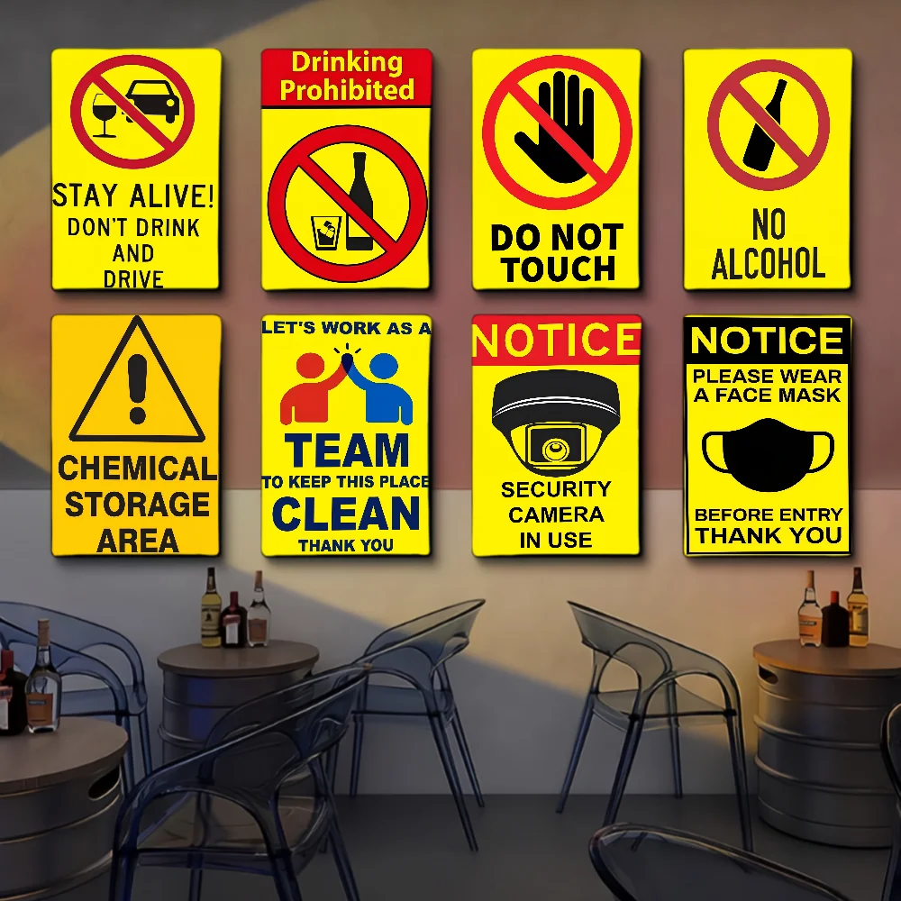 Warning Logo Ban No Smoking Classic Movie Posters Vintage Room Bar Cafe Decor Stickers Wall Painting