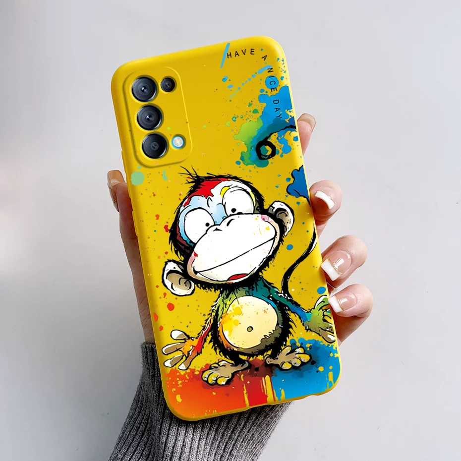 For OPPO Reno5 5G Case CPH2145 Cute Bear Cartoon Frog Silicone Soft Cover For OPPO Reno 5 Pro CPH2201 Capa Reno5 5Pro Phone Case