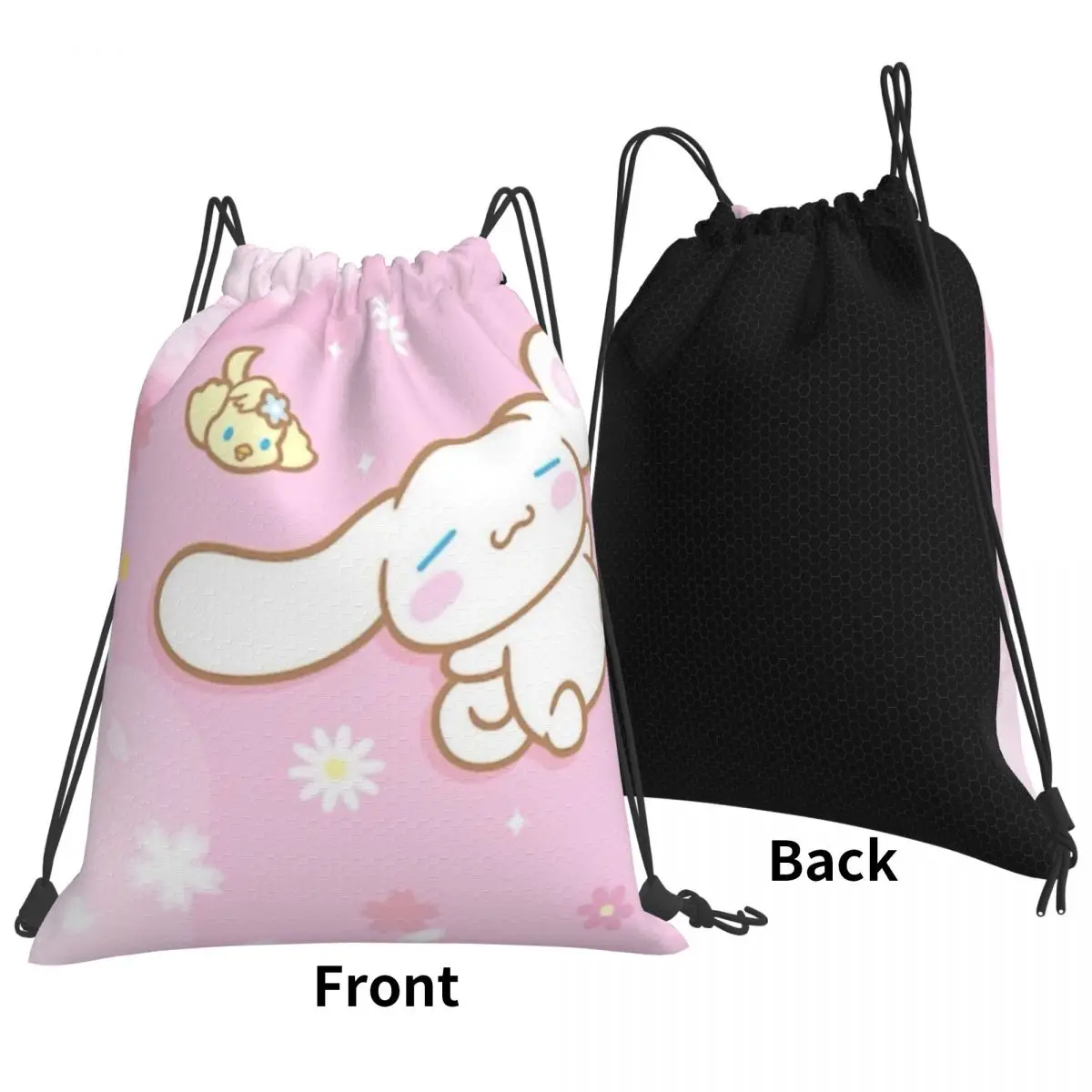 Cinnamoroll Sports Drawstring Backpack Sport Fitness Travel Outdoor Sackpack Women And Men Large Capacity Gym Swim Beach Bags