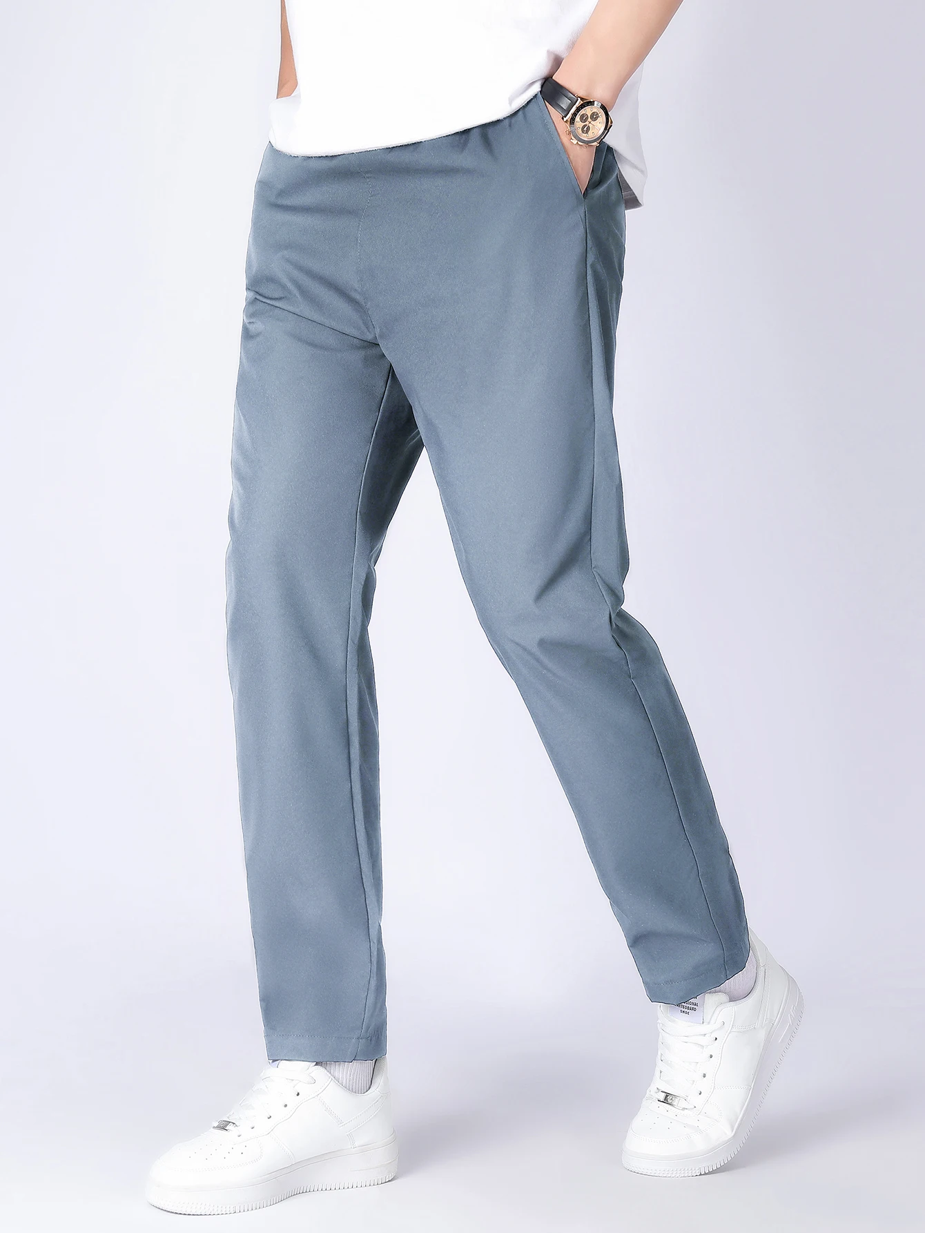 Sports Men\'S Summer Youth Students 2023 New Ice Thin Straight Tube Quick Drying Pants Boy Casual 9-Point Trousers
