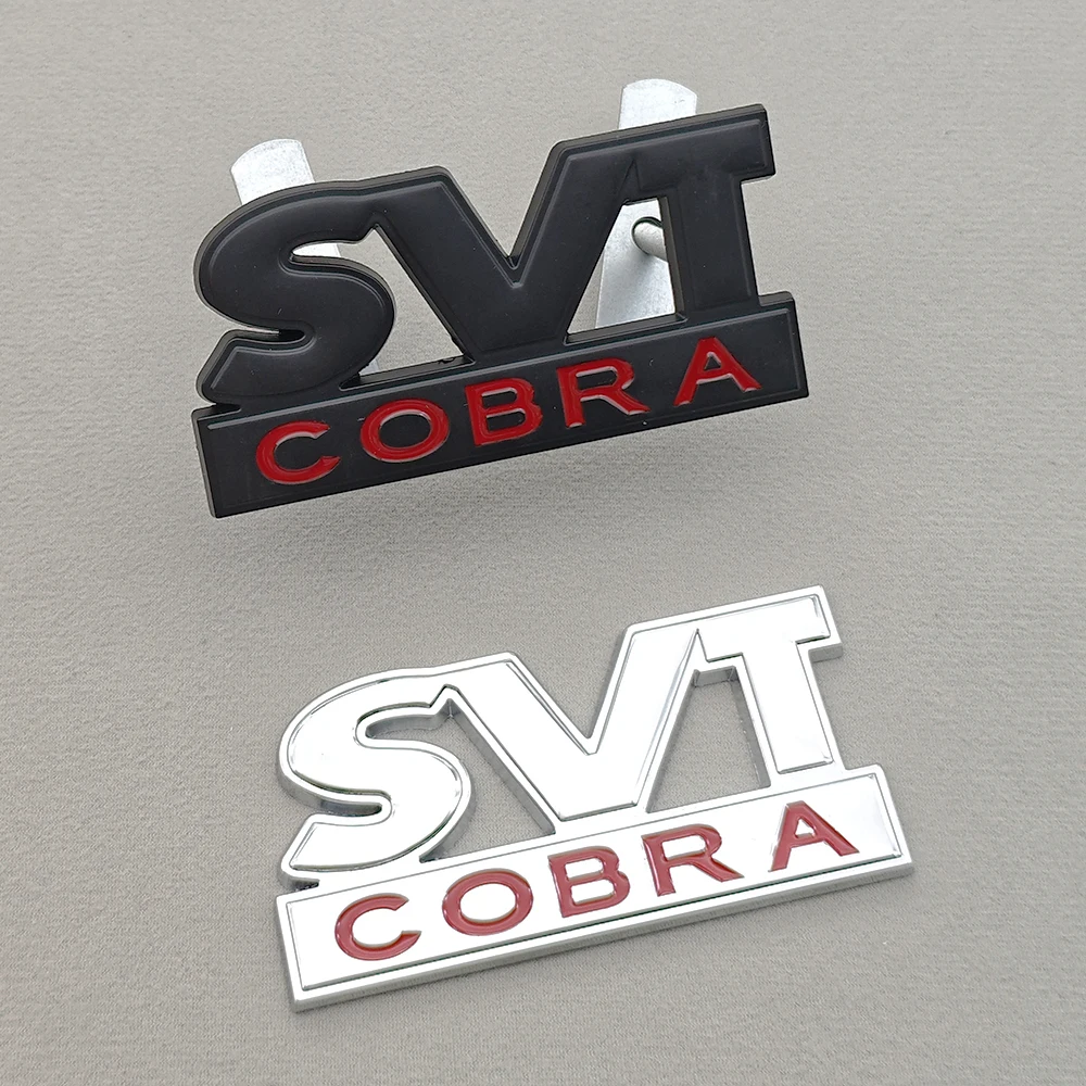 Emblema de carro de metal 3d svt cobra logotipo emblema grade dianteira traseira tronco adesivo decalque para ford f150 mustang foco raptor acessórios