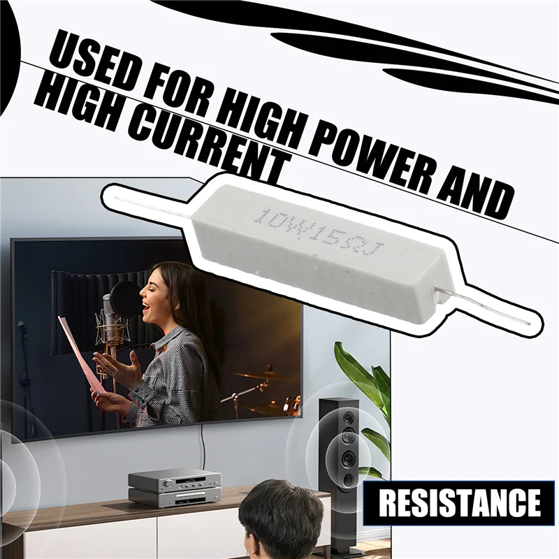 A43T 5 stuks 10W Watt 15 Ohm 5% draadgewonden cementweerstand