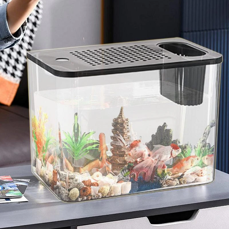 Fish Tank Aquarium Transparent Desktop Tank Turtle Aquarium Small Aquariums Decorative Fish Container For Fish