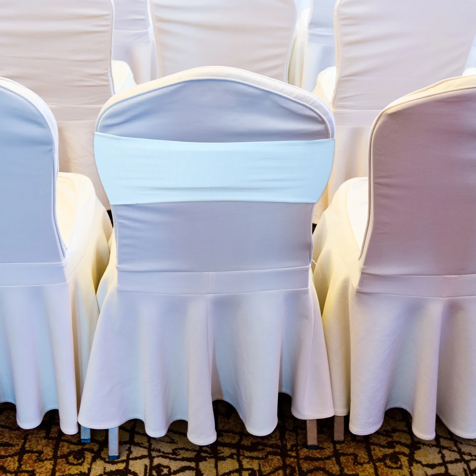 

20Pcs Chair Sashes Stretch Elastic Bands Bow Ties for Wedding Banquet Party Ceremony Decoration Seat Back Strap