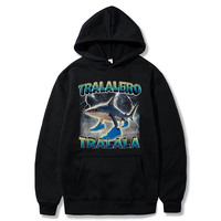 The Tralalero Tralala hoodie is an interesting Italian Brainrot Meme retro men's hoodie and casual Unisex Y2k streetwear
