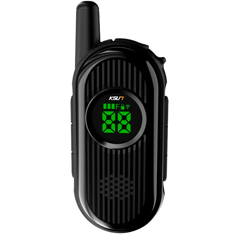 KSUN V9 USB شاشة LED راديو FM قابلة للشحن صغيرة 400-470 ميجا هرتز UHF اتجاهين راديو جهاز اتصال لاسلكي صغير