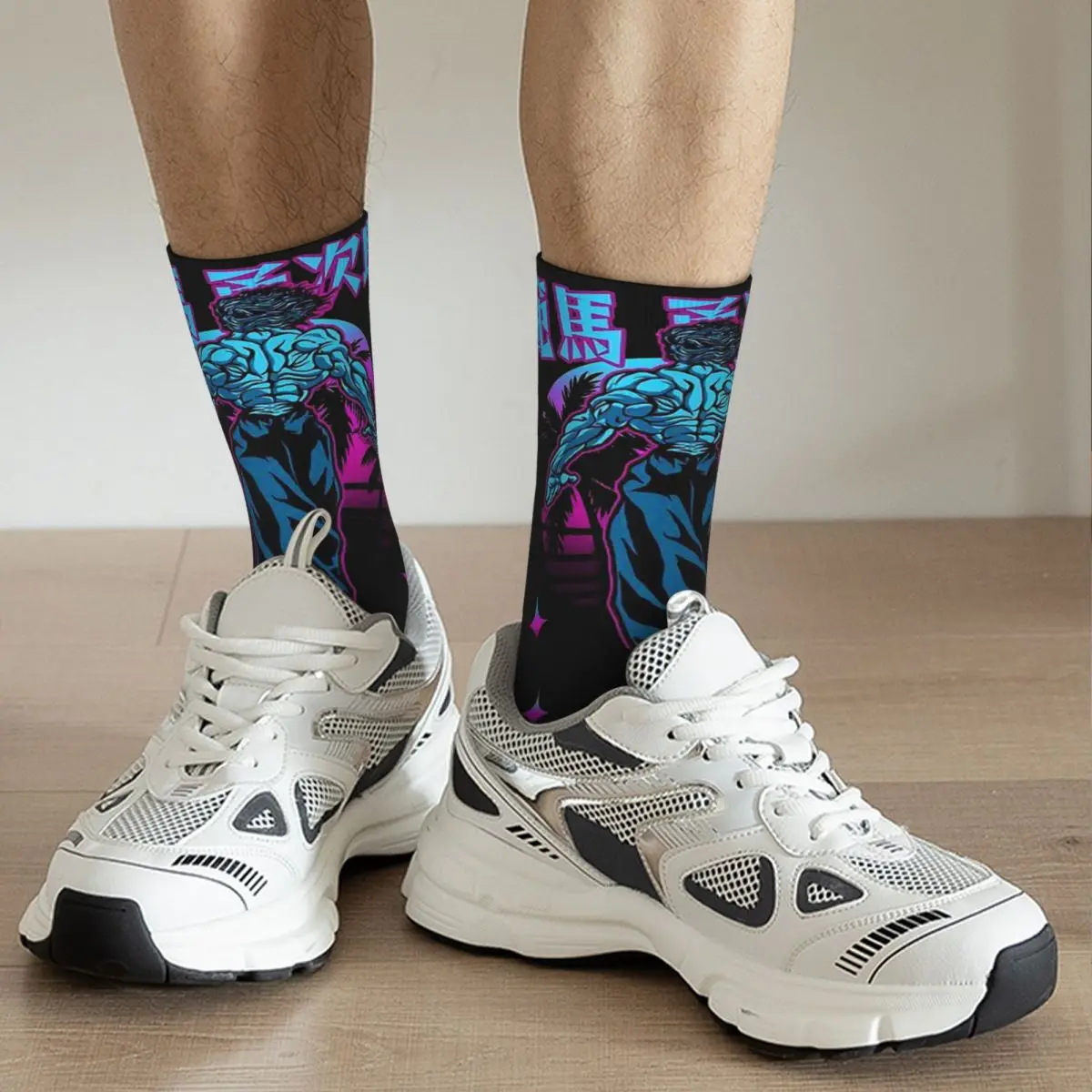 3D printing cosy Unisex Socks,Outdoor Baki Hanma The Grappler Interesting Four Seasons Socks