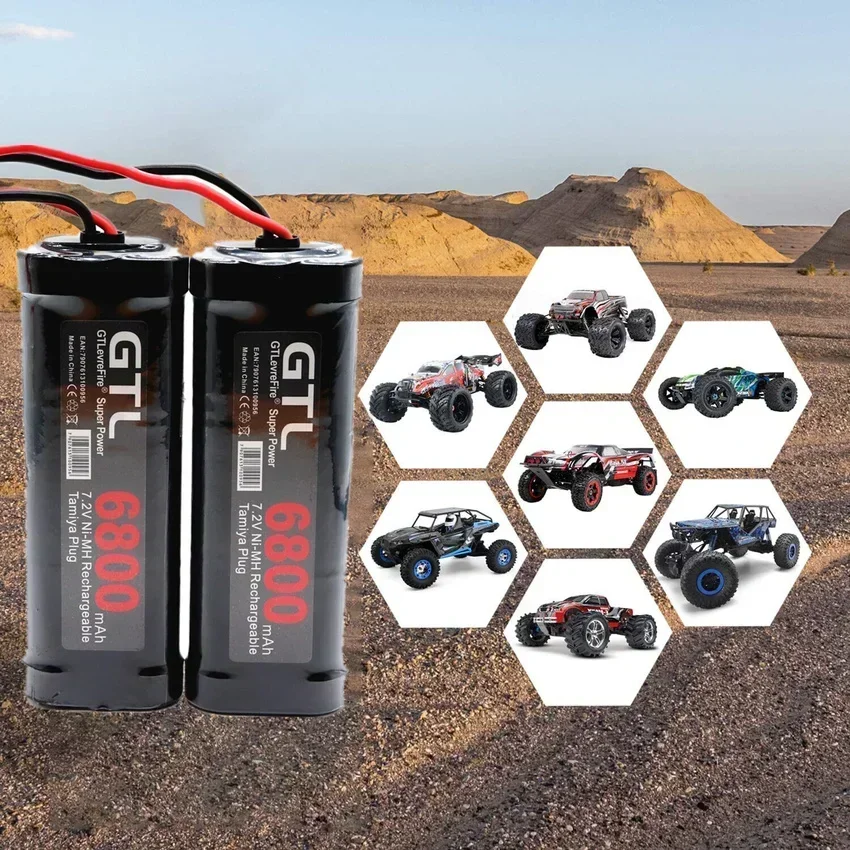 new 7.2V 6800mAh nickel hydrogen battery pack RC car truck Bugibot tank nickel hydrogen battery gray dinner power supply