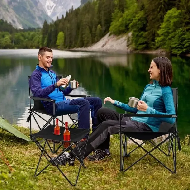 Outdoor Folding Camping Table and Chair Set with Tote Bag Suitable for Garden Use