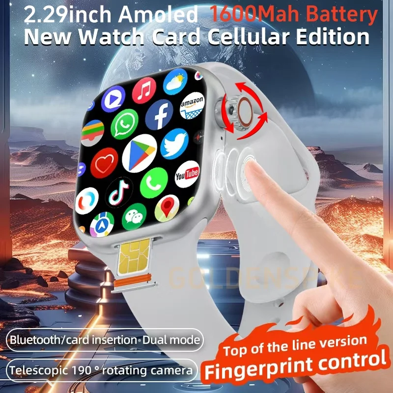 

S36 Smart Watch with Cellular Card 16GB RAM AMOLED Display GPS Wifi Bluetooth 256GB ROM for Men And Women Wireless S10 Position