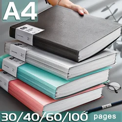 Carpeta de información A4 de 30, 60, 80 y 100 páginas, libro de inserción de archivos, álbum, suministros de oficina para estudiantes, bolsa de documentos de almacenamiento de contrato