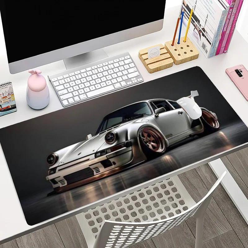 Alas Mouse Desain Otomotif Kelas Atas, Alas Mouse Karet Besar Anti Selip, Aksesori Meja untuk Kantor & Gamer, Alas Keyboard, Alas Dekorasi