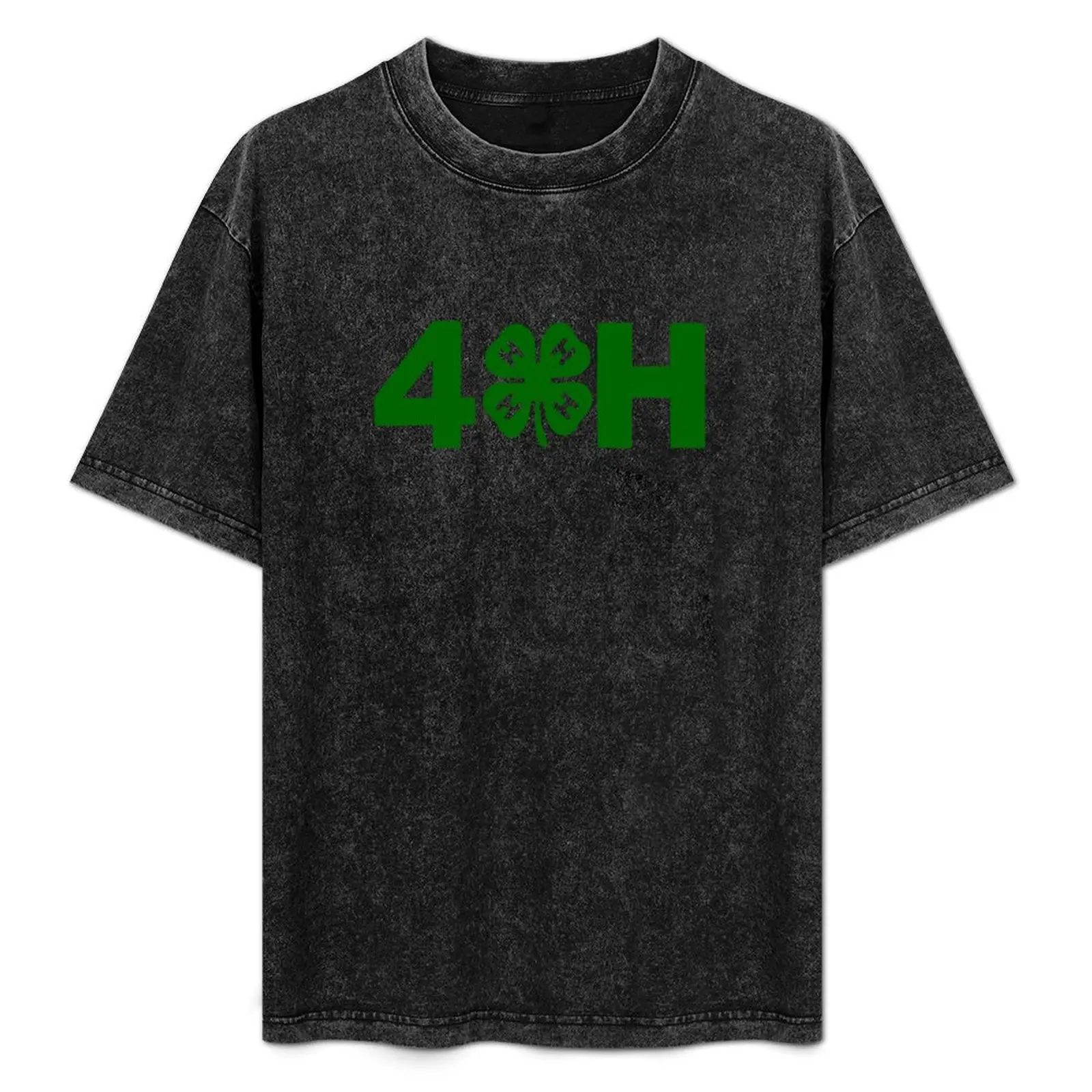 

4-H Clover Logo T-Shirt anime clothes vintage men clothes
