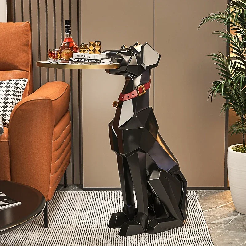 Creative Large Floor-standing Dog Ornaments Light Luxury Living Room Tray Storage Handicraft Sofa Side Table