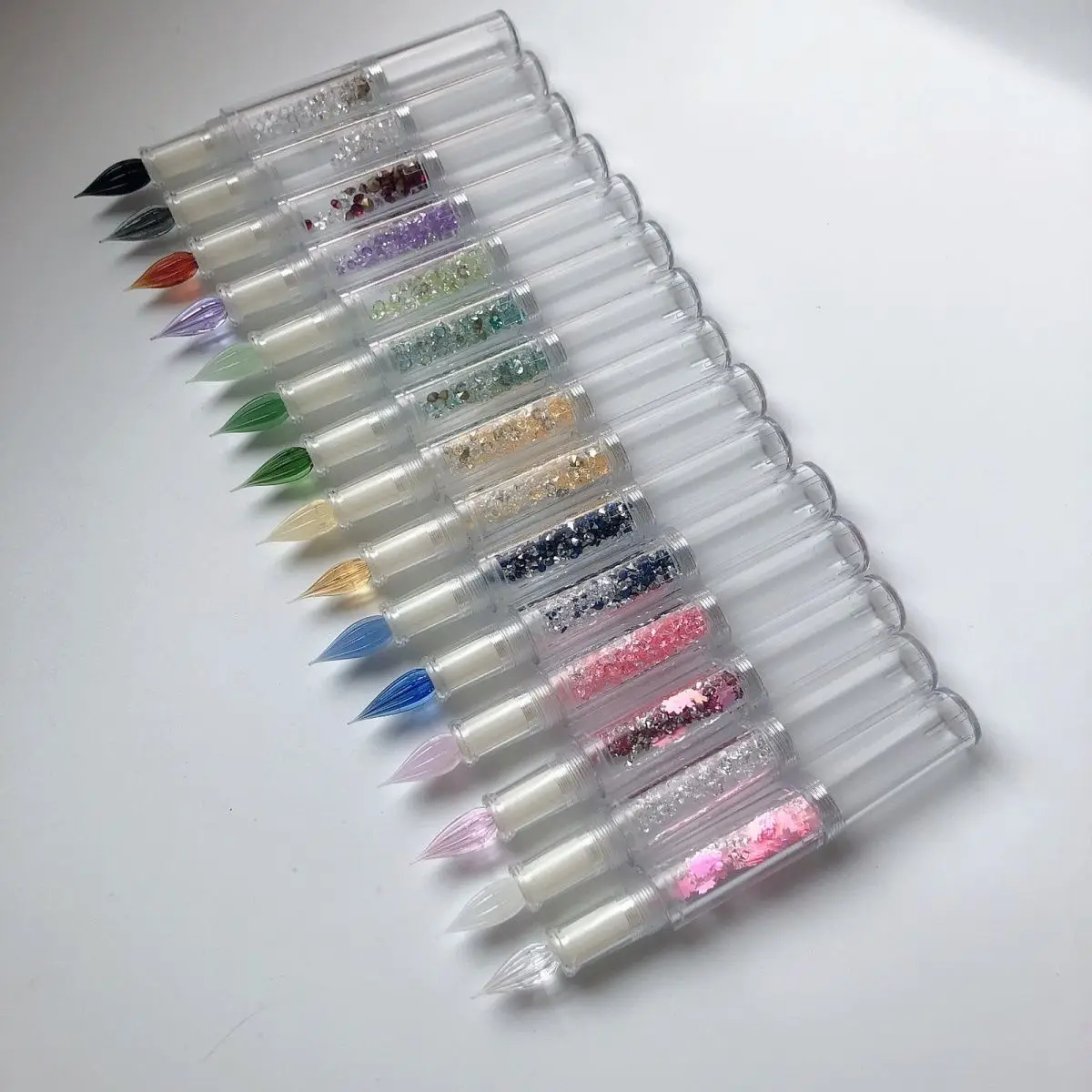 Mini Pocket Glass Tip Dip Pen  Color Test Student Calligraphy Pen  F Nib