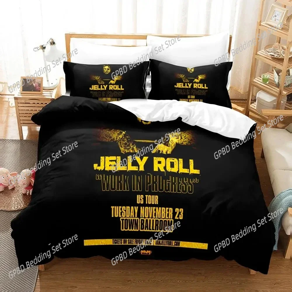 3D Print Jelly Roll Rapper 3D Bedding Set Duvet Cover Pillowcases Single Twin Full Queen King Size Home Decor Quilt Boys Gift
