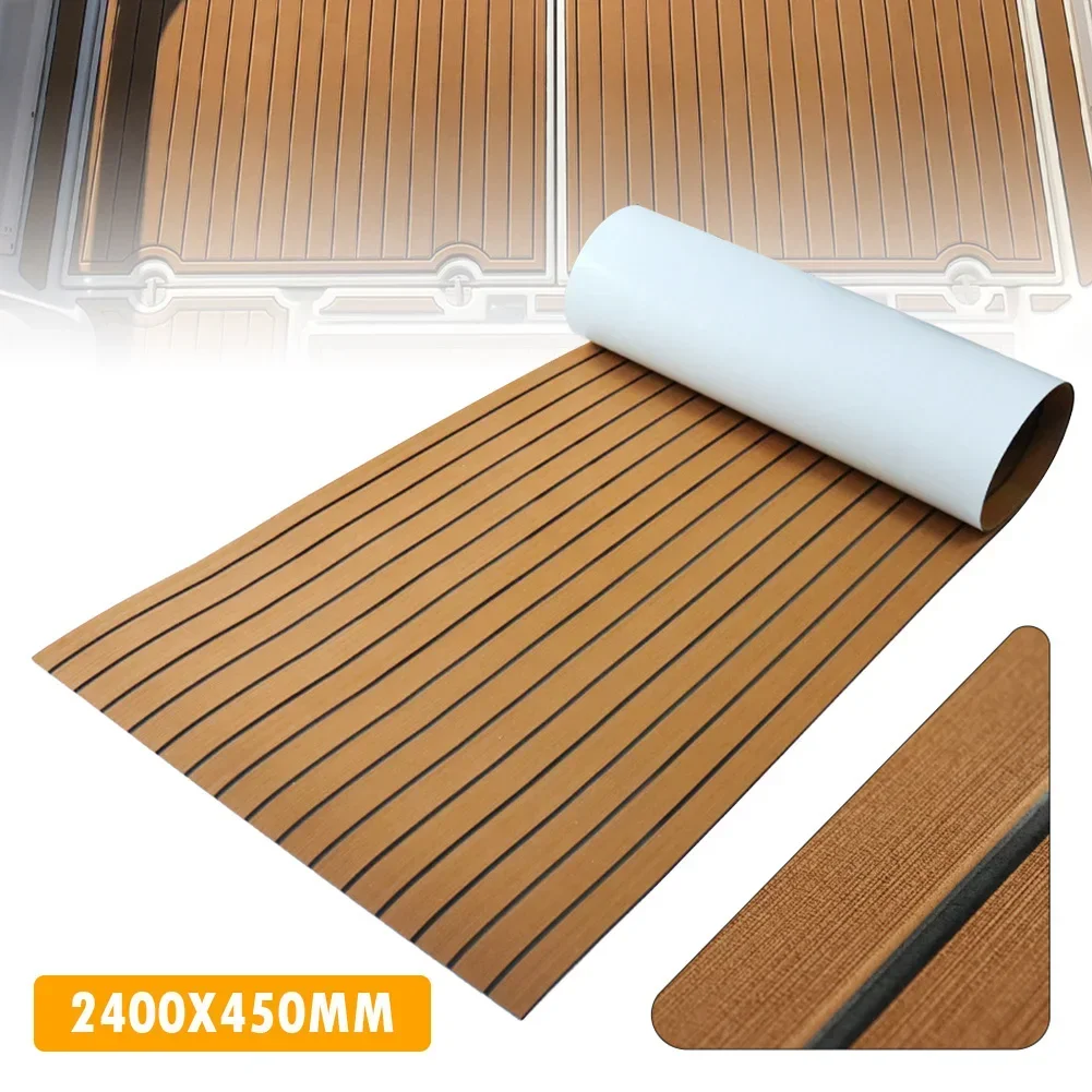 Self-Adhesive Foam Teak Decking EVA Foam Marine Flooring Faux Boat Decking Boat EVA Foam Floor Mat For Boat 450x2400x6mm