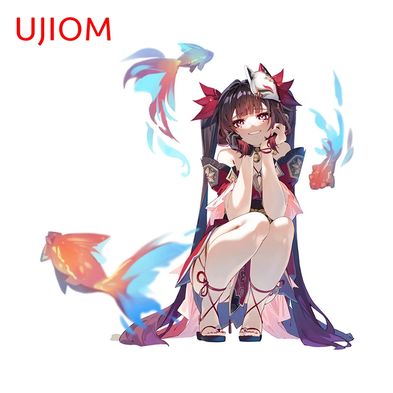 UJIOM 13 سنتيمتر X 9.4 سنتيمتر هونكاي ستار السكك الحديدية البريق أنيمي فتاة جميلة ملصقات جدار شخصية ديكور المنزل ملصق مائي غرفة الأطفال الجداريات