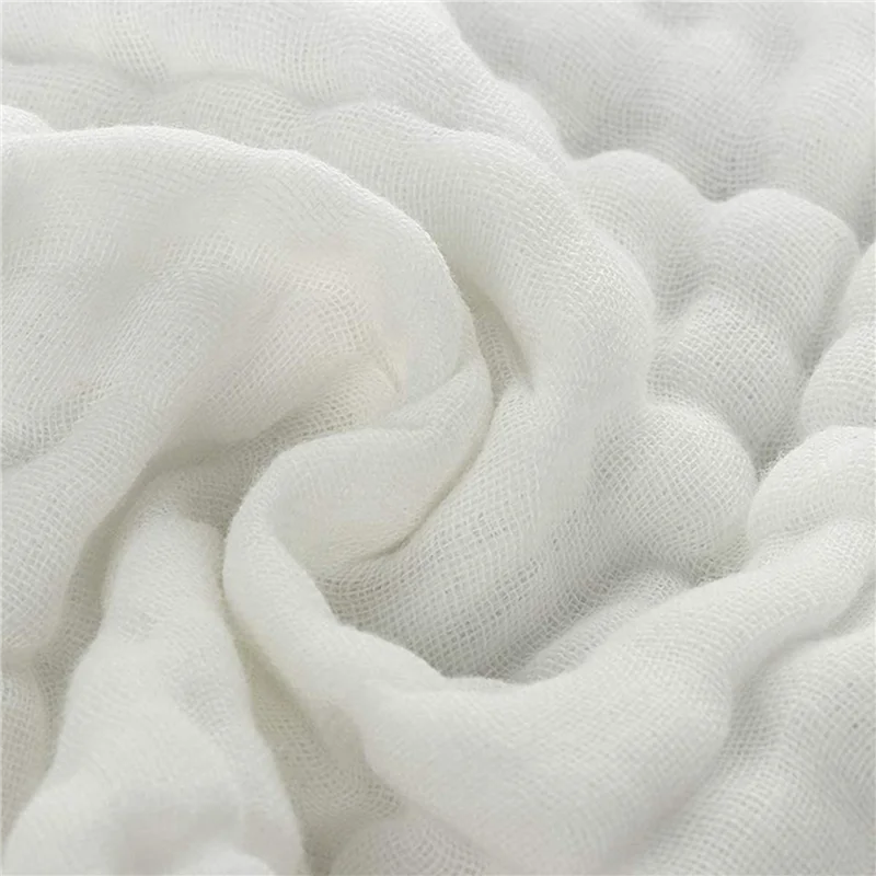 مناشف حمام موسلين للأطفال، 50 عبوة من من مناشف وجه الأطفال القطنية الناعمة الماصة القابلة لإعادة الاستخدام، لبشرة الطفل الرقيقة باللون الأبيض