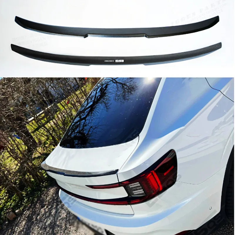 For 2020-2024 Volvo Polestar2 True carbon fiber Rear Trunk Lid Ducktail Lip Spoiler Wings Car Exterior Tuning Accessories Part